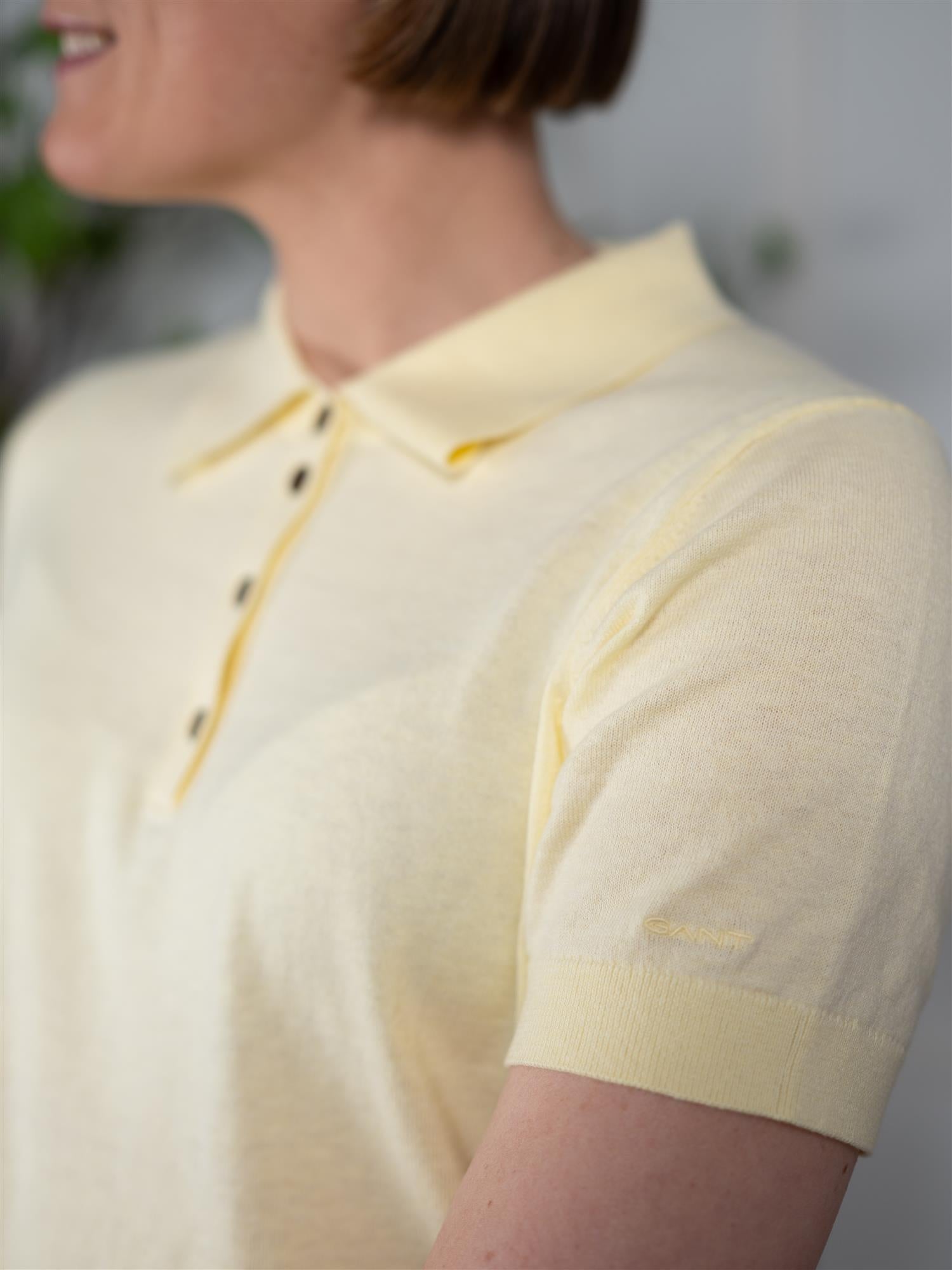 Gant Light Knit Ss Rugger Yellow