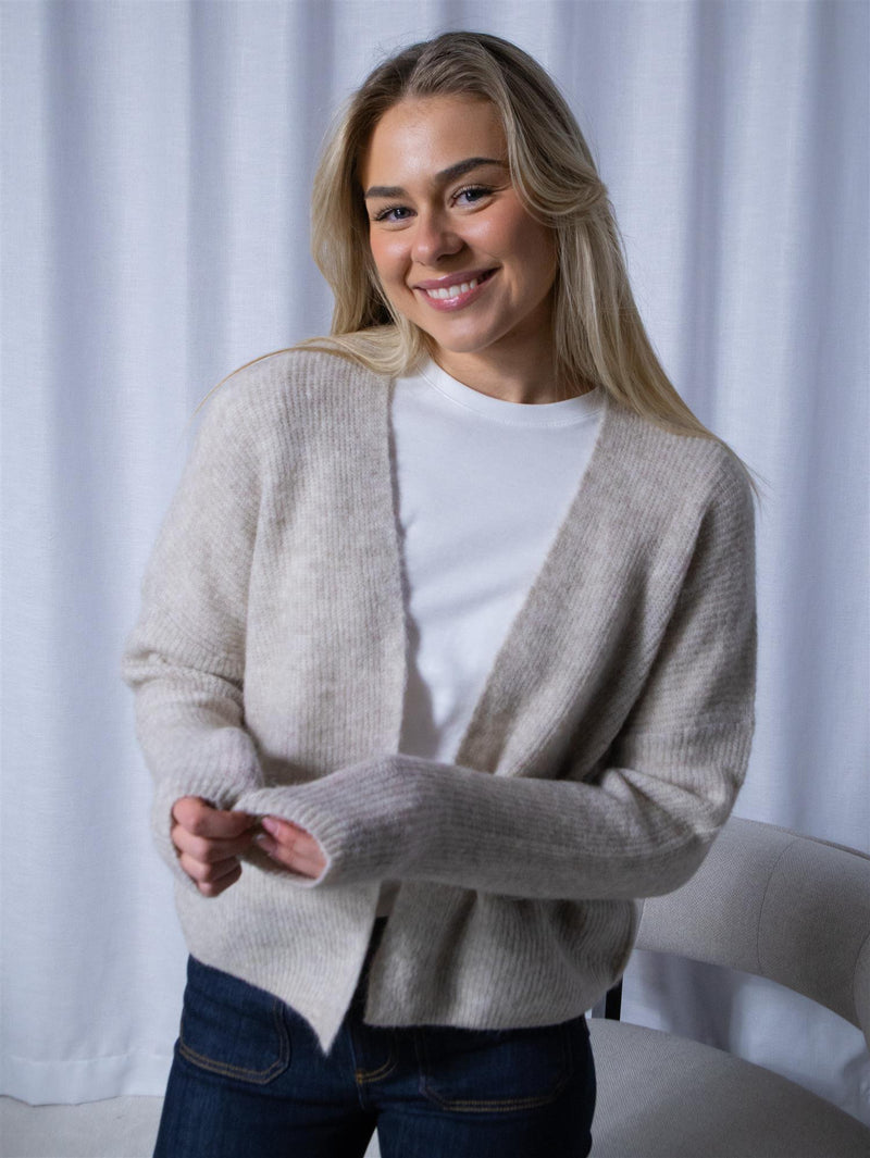Mos Mosh Thora Relax Knit Cardigan Feather Grey