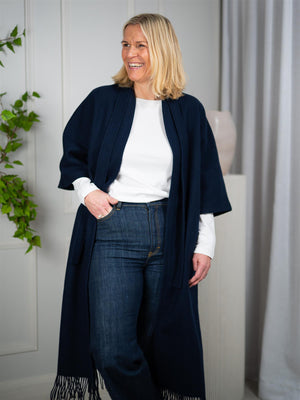 Christian Aks Ruby Lambswool Coat Navy