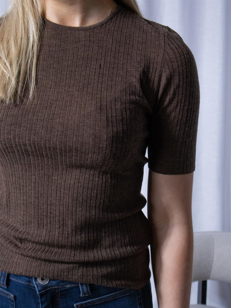 Mos Mosh Bouch Rib SS Knit Chocolate Chip