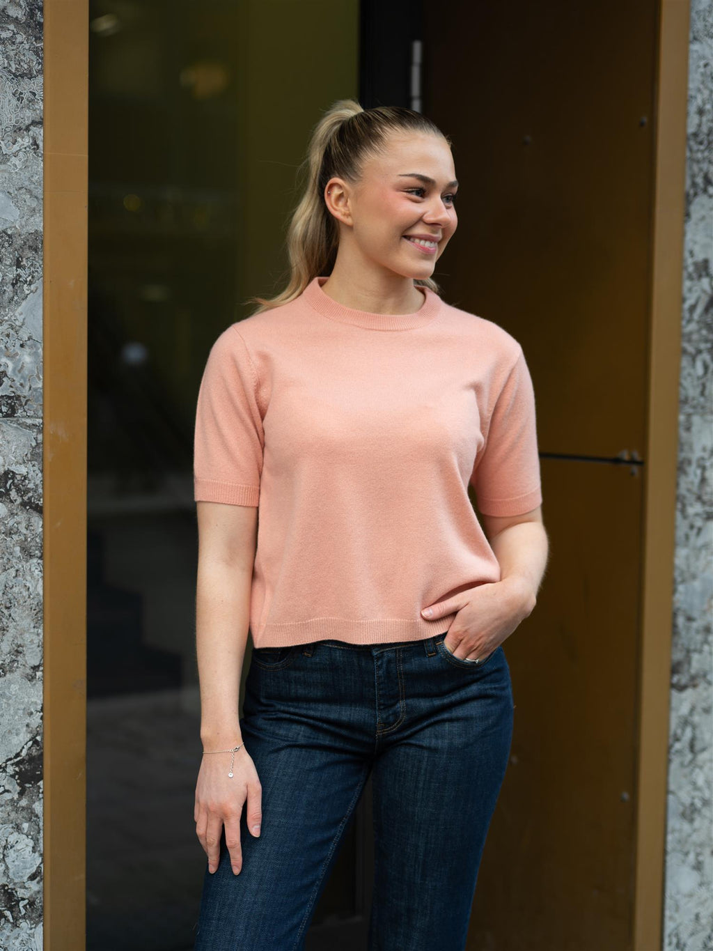 Stenströms Janet Short Sleeve Knit Orange