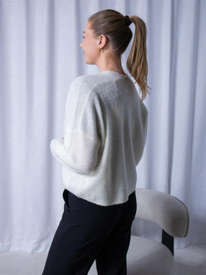 Mos Mosh Thora Relax Knit Cardigan Ecru