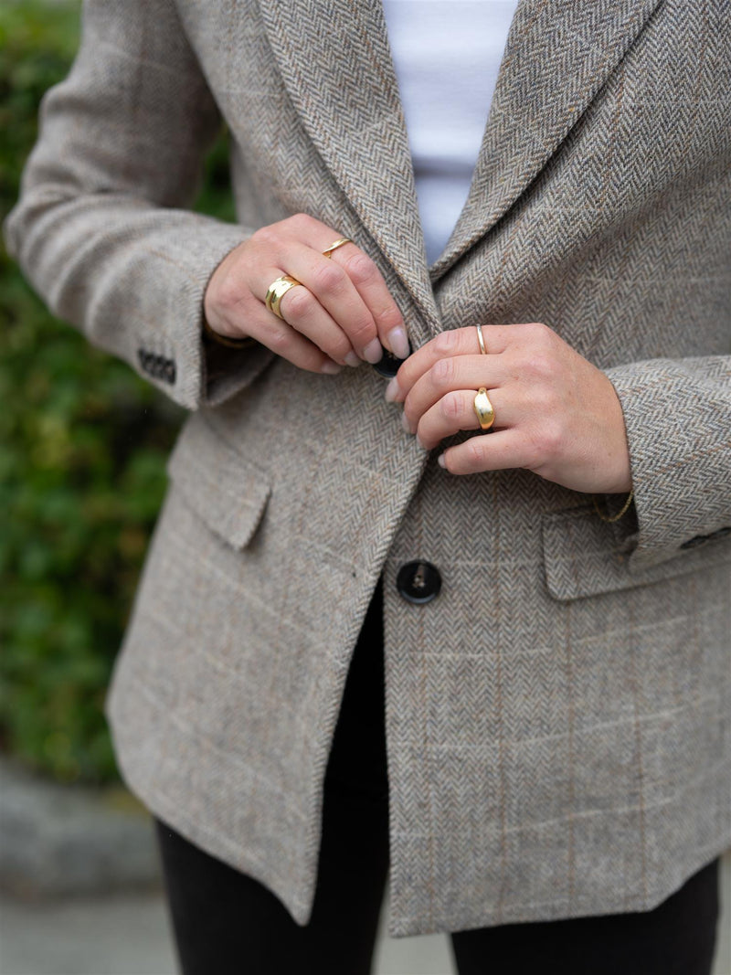 Camilla Pihl Brook Check Blazer Taupe Herringbo