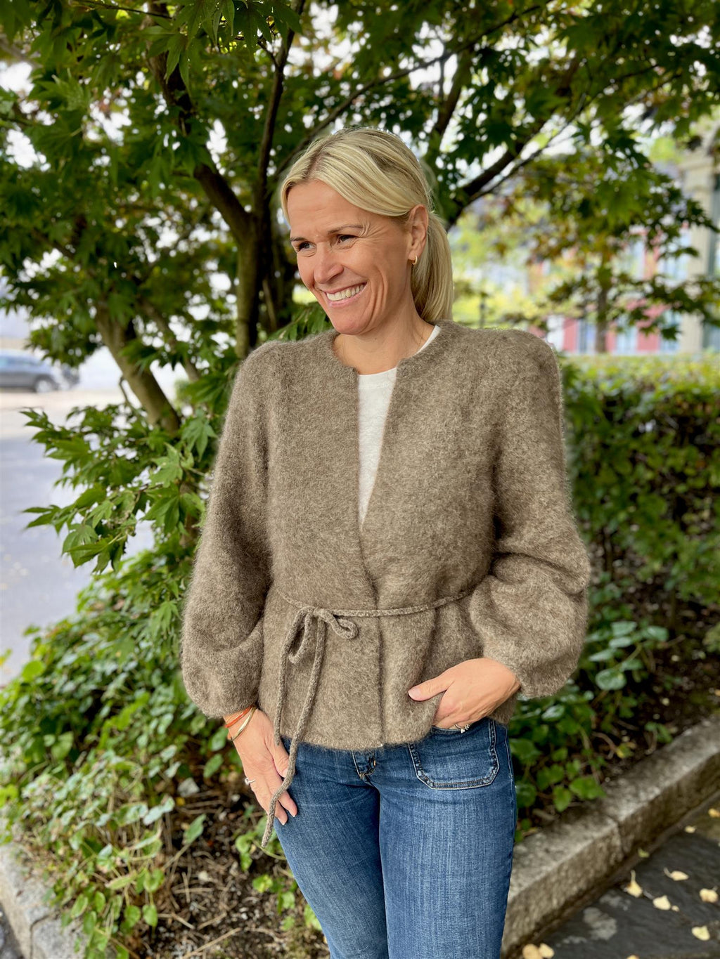 Ella&il Fredrikke Chunky Cardigan Brown