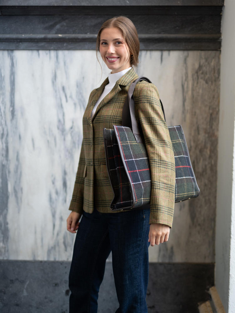 Barbour Turnberry Tartan Tote Bag Olive