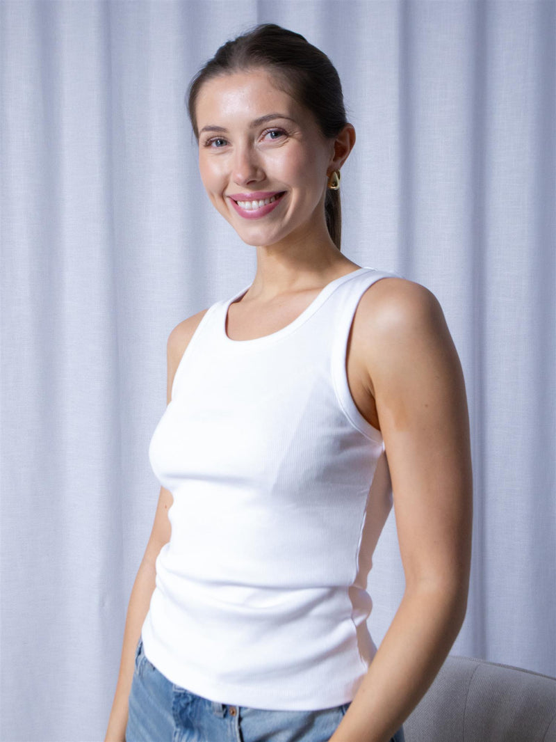 Camilla Pihl Pia Rib Singlet Hvit