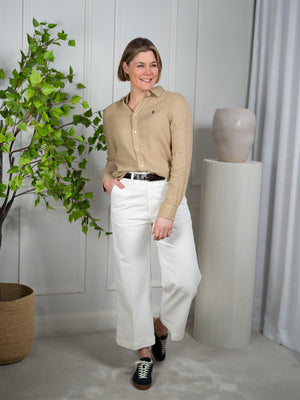 Polo Classic Fit Linen Shirt Coastal Beige