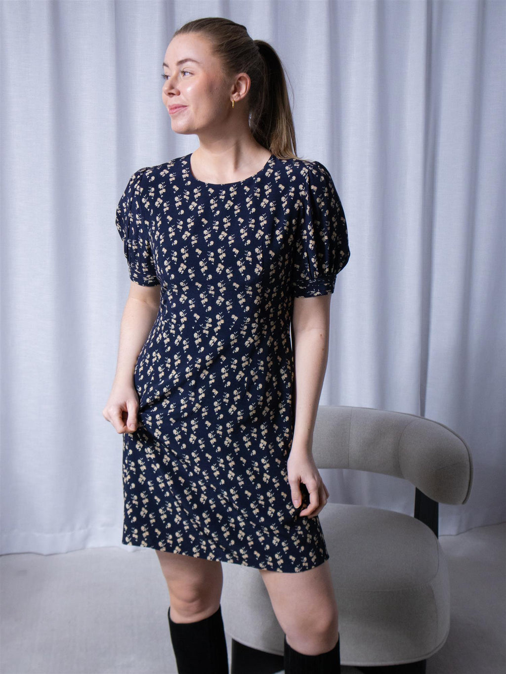 Camilla Pihl Allegra Dress Navy Hortensia