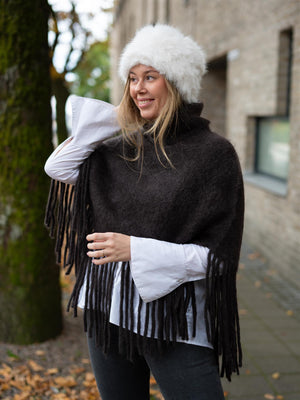 Ella&il Nikola Chunky Poncho Dark Brown