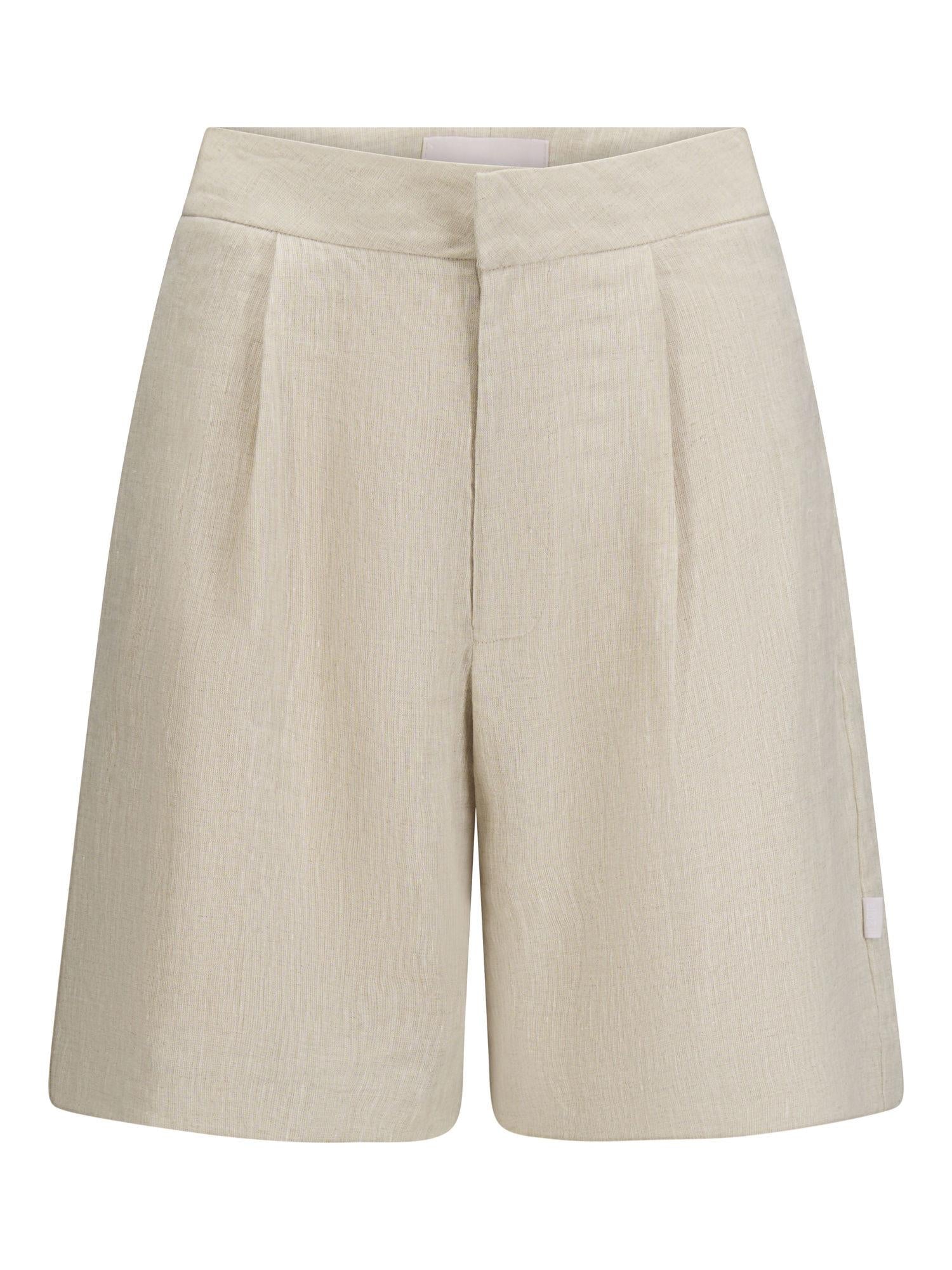 Ella&il Fie Linen Shorts Beige Melange