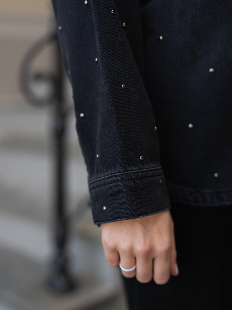 Mos Mosh Emme Studs Shirt Dark Grey Denim