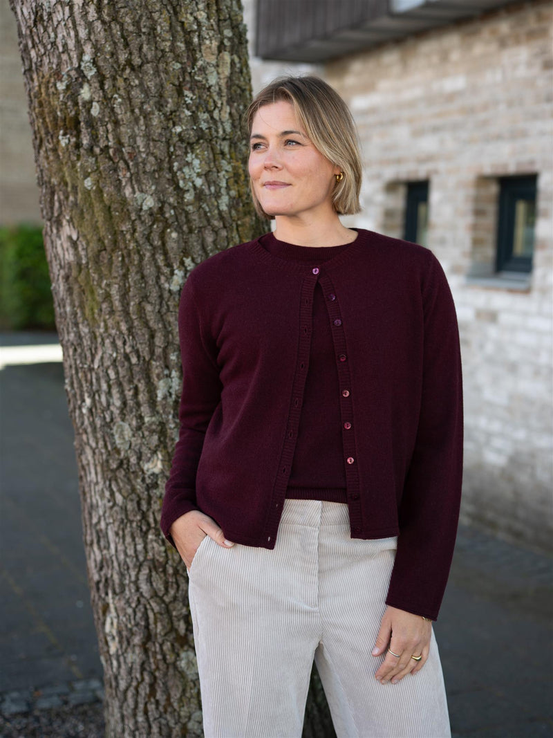 Dear Dharma Clara Cardigan Plum
