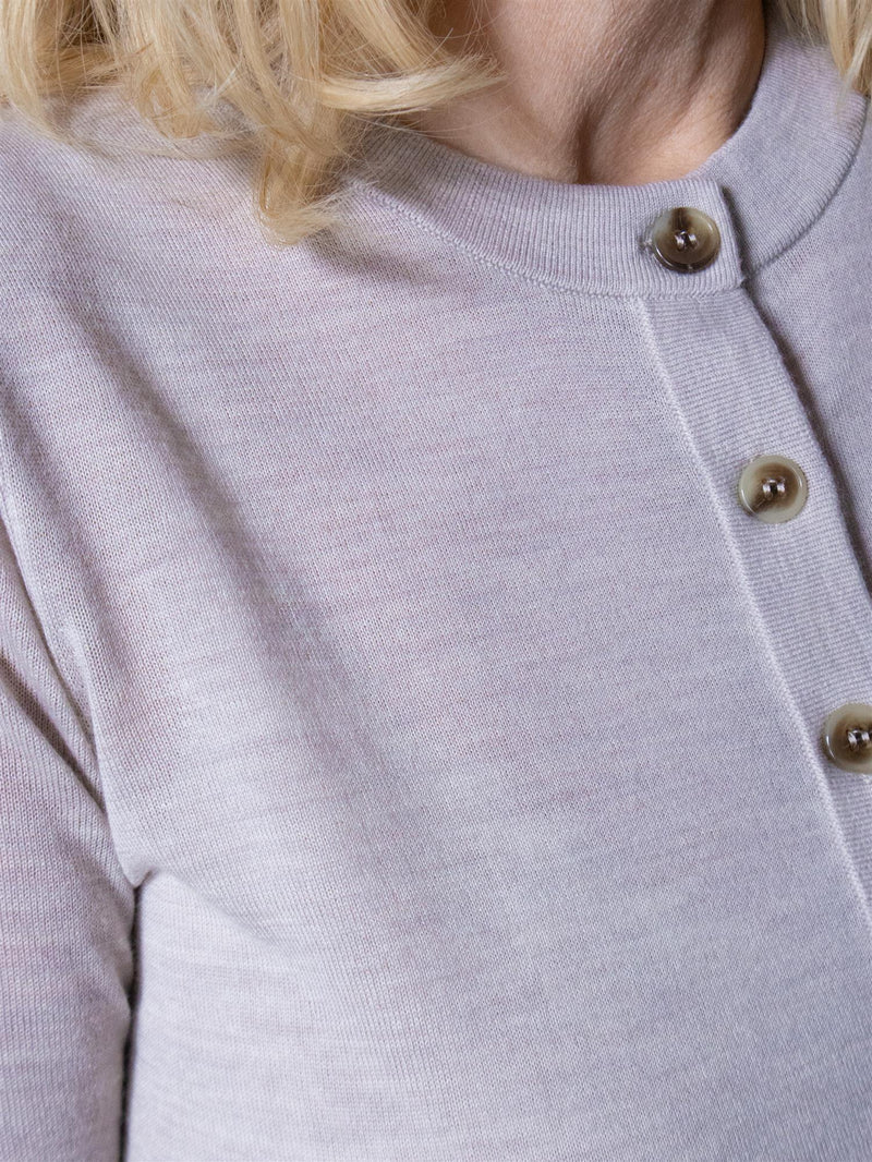 Christian Aks Rose Merino Cardigan Sand