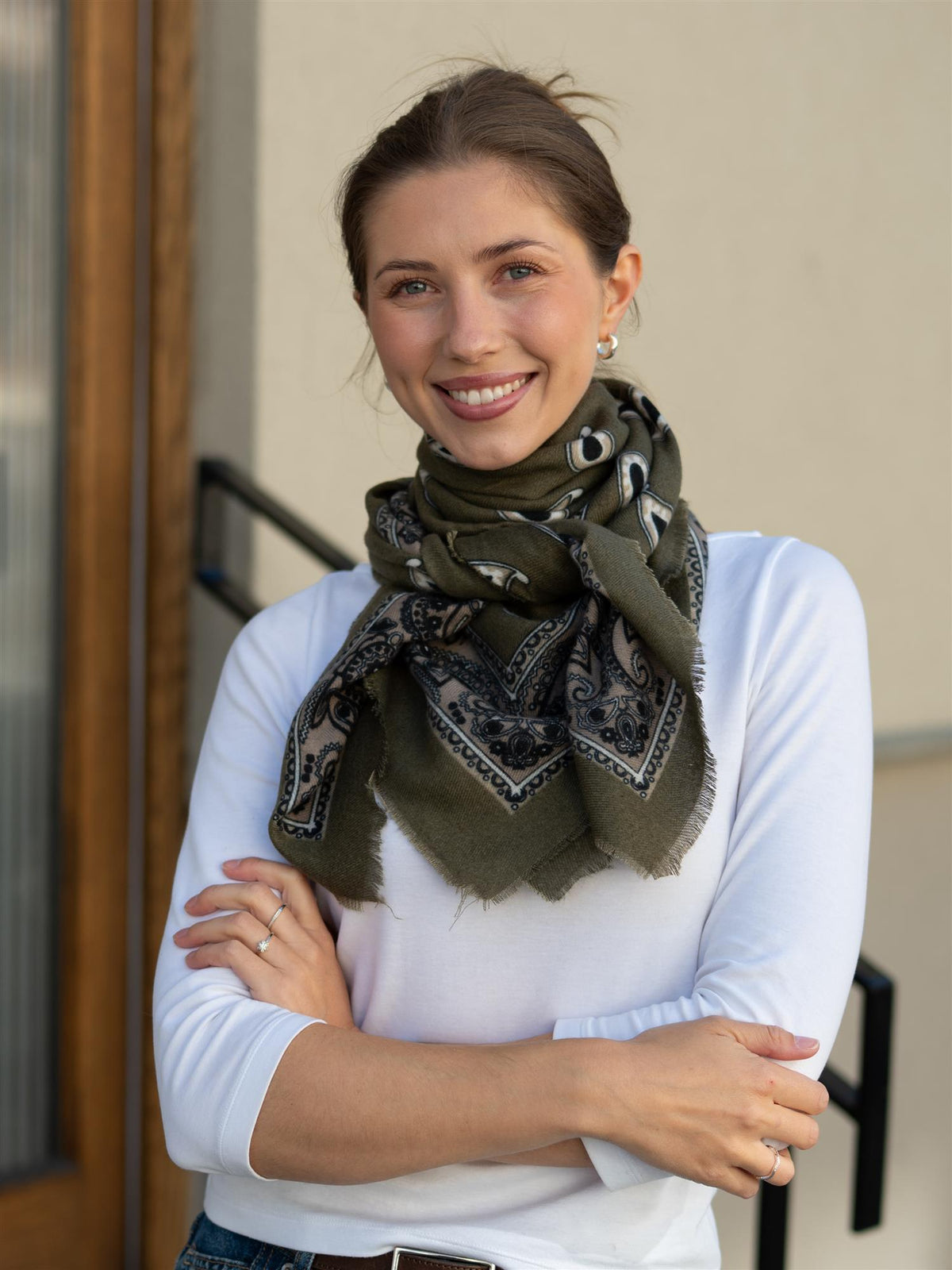Paisley Scarf Oliven