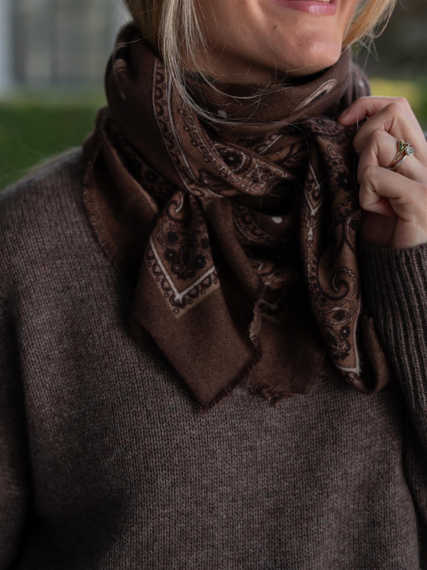 Paisley Scarf Brown