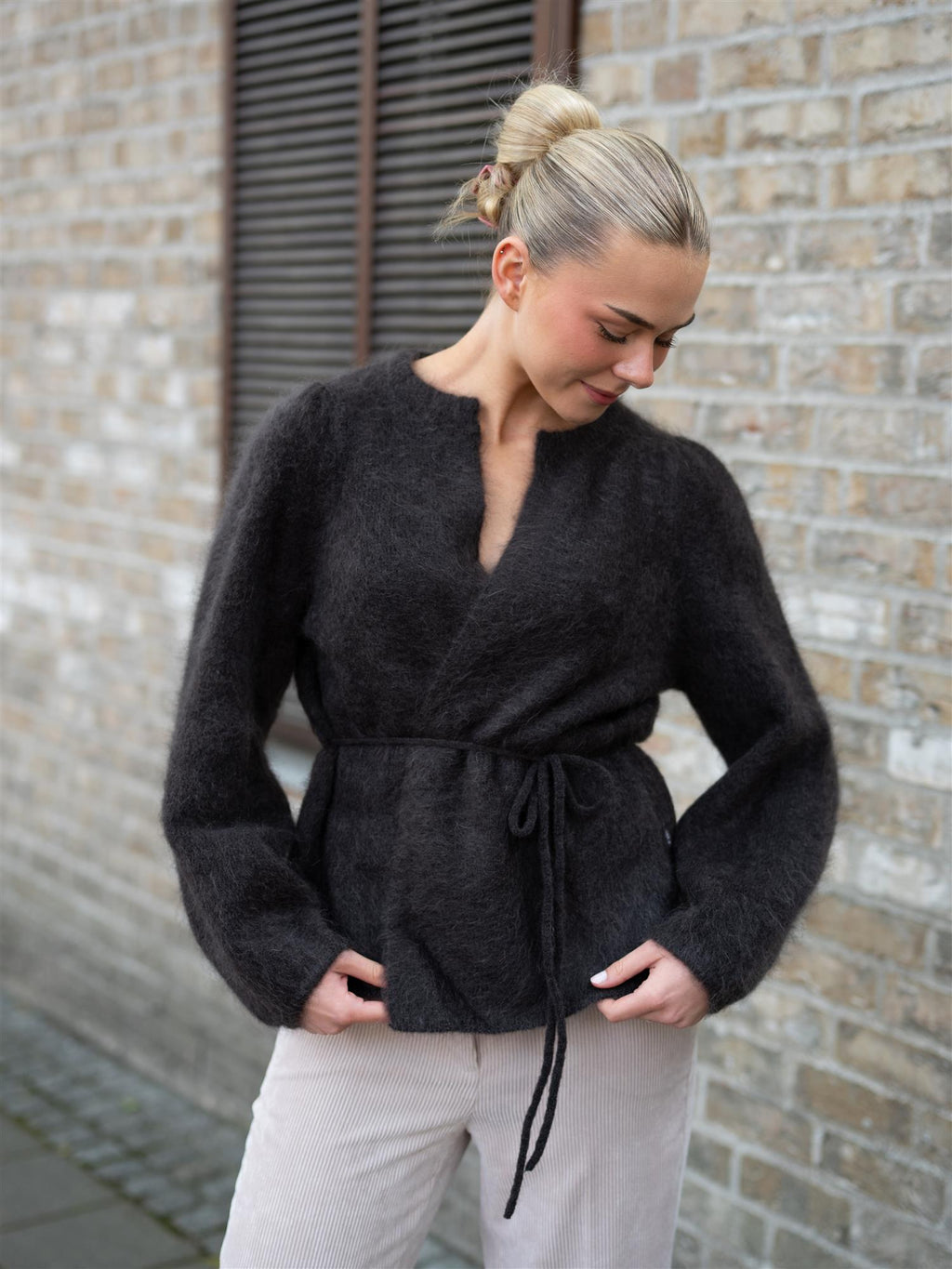 Ella&il Fredrikke Chunky Cardigan Dark Brown