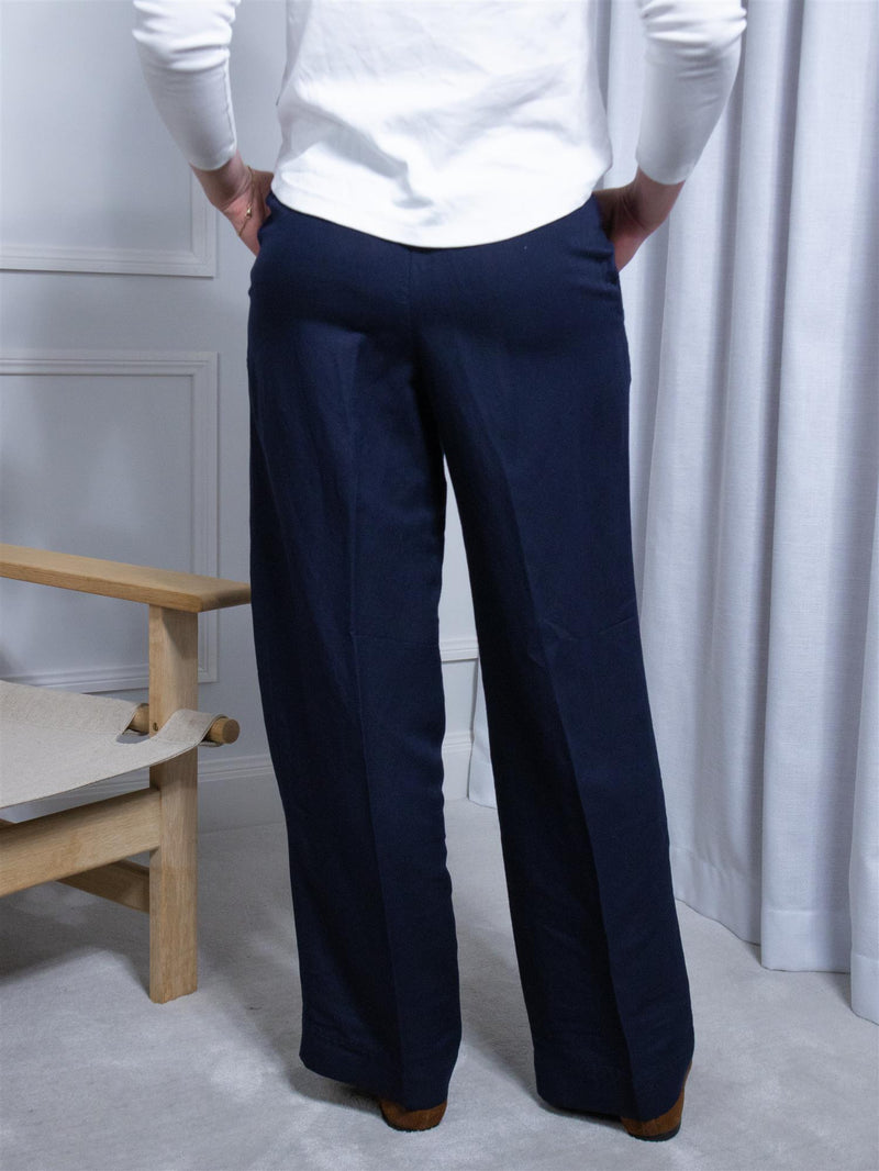 Gant Rel Linen Blend Pull On Pants Evening Blue
