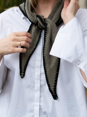 Christian Aks Mina Stitched Merino Scarf Wood