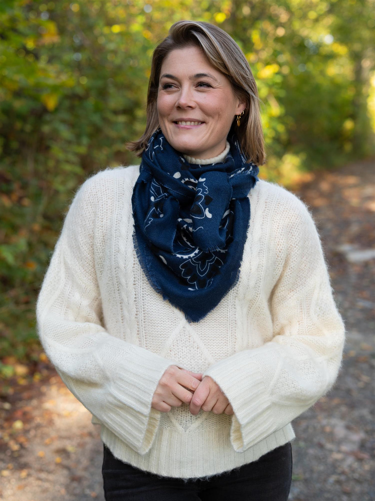 Paisley Scarf Dark Blue