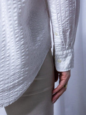 Gant Rel Tonal Striped Seersucker Shirt White