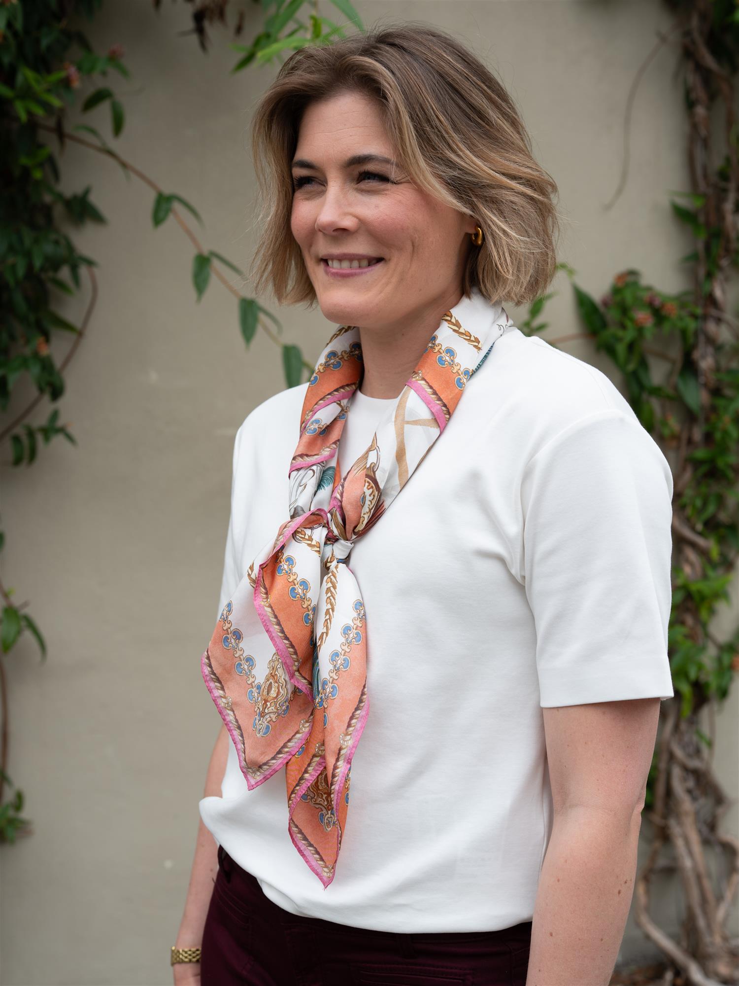 Hale Bob Leilany Silk Scarf Ivory