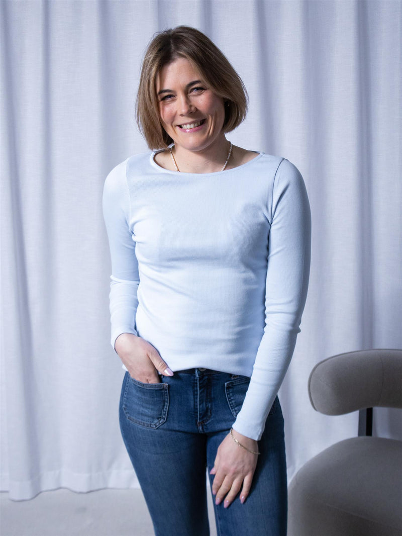 Camilla Pihl Petronella Rib Boatneck Light Blue