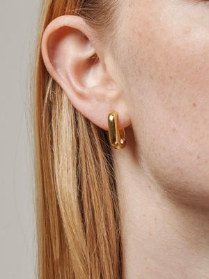 Enamel Hoops Square Gold 18mm