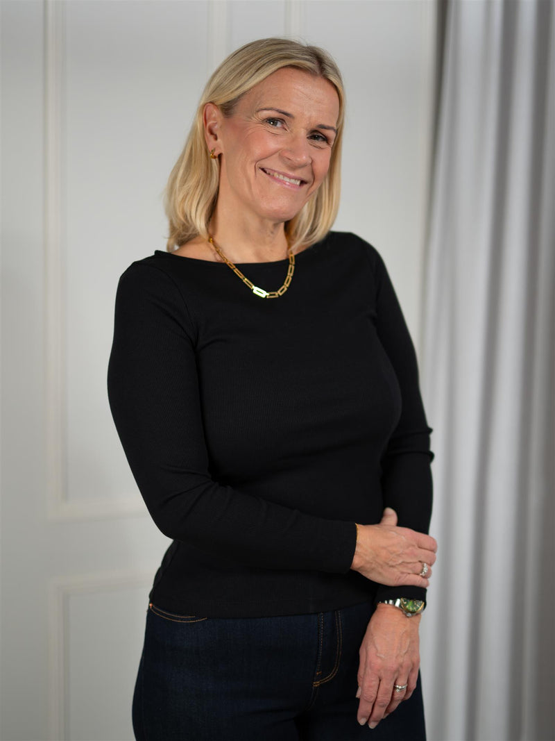 Camilla Pihl Petronella Rib Boatneck Black