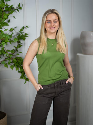 Julie Josephine Tanja Wool Top Tulip Green