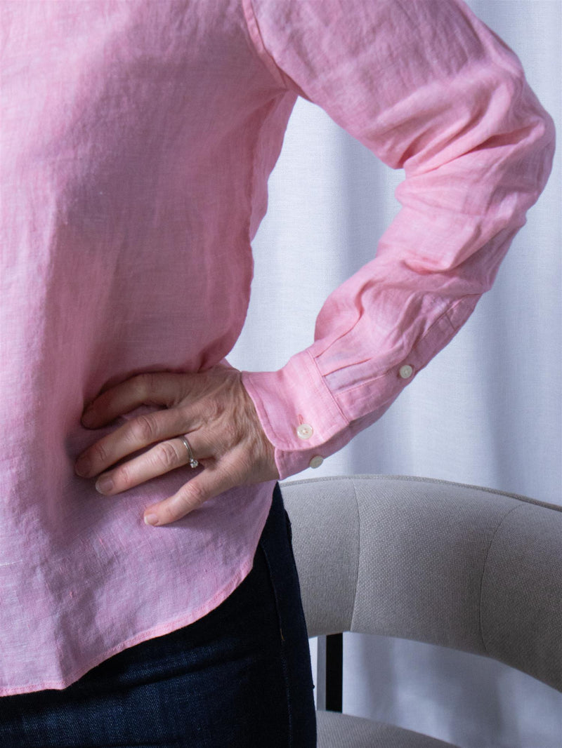 Gant Reg Linen Shirt Geranium Pink