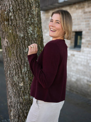 Dear Dharma Clara Cardigan Plum
