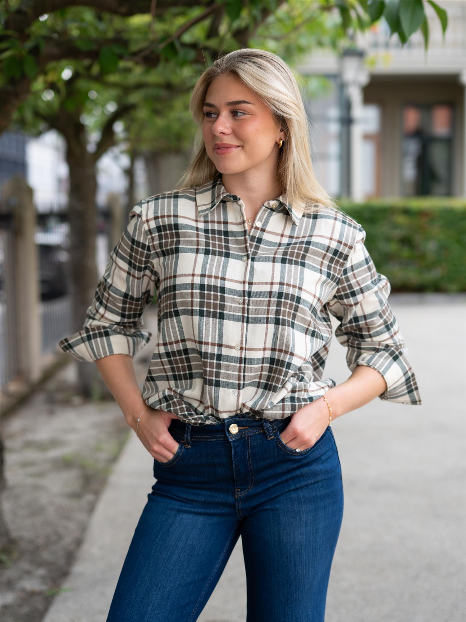 Joan Flannel Shirt Green Check