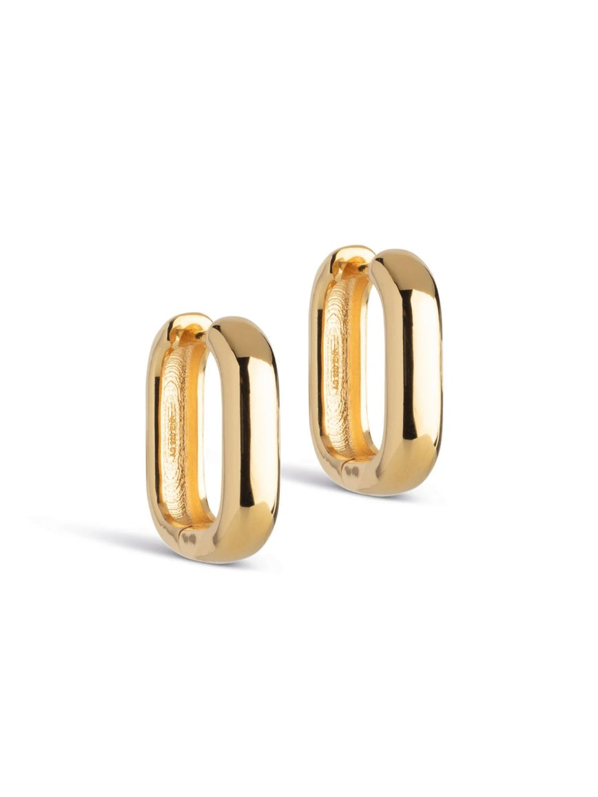 Enamel Hoops Square Gold 18mm