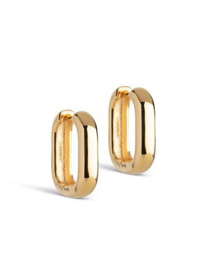 Enamel Hoops Square Gold 18mm