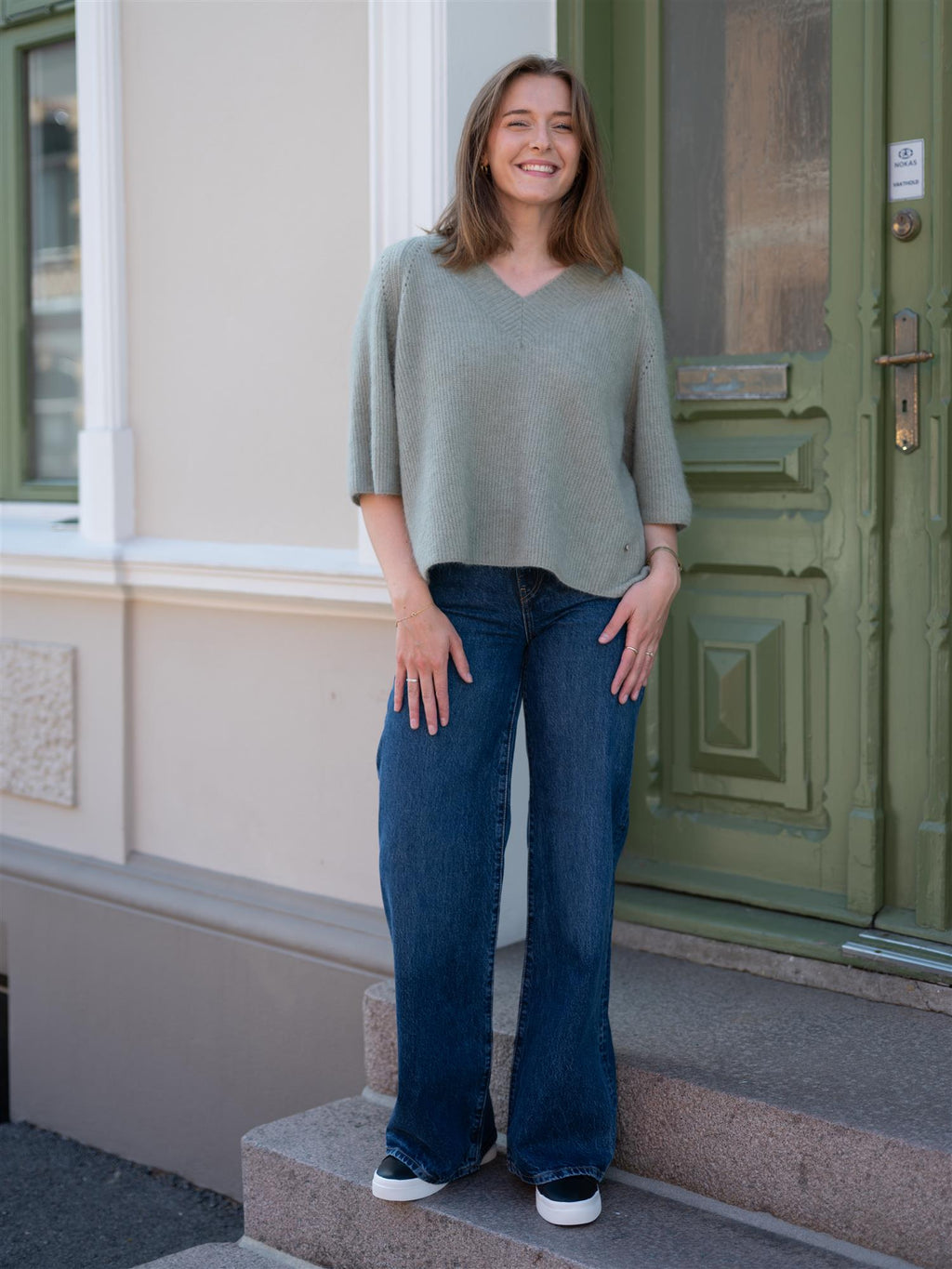 Mos Mosh Taci V-Neck Knit Shadow