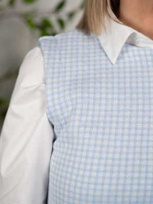 Busnel Rosalin Top Pepita Ice Blue