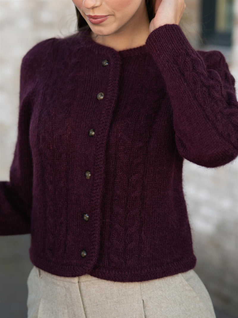 Dear Dharma Edge Cardigan Plum