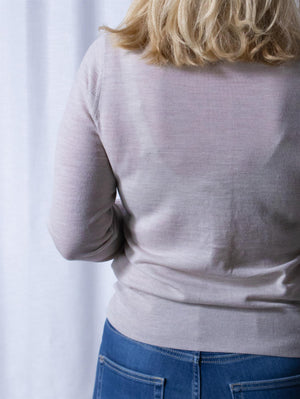 Christian Aks Rose Merino Cardigan Sand