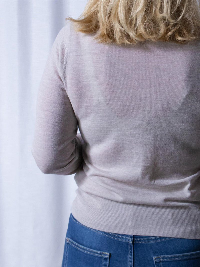 Christian Aks Rose Merino Cardigan Sand