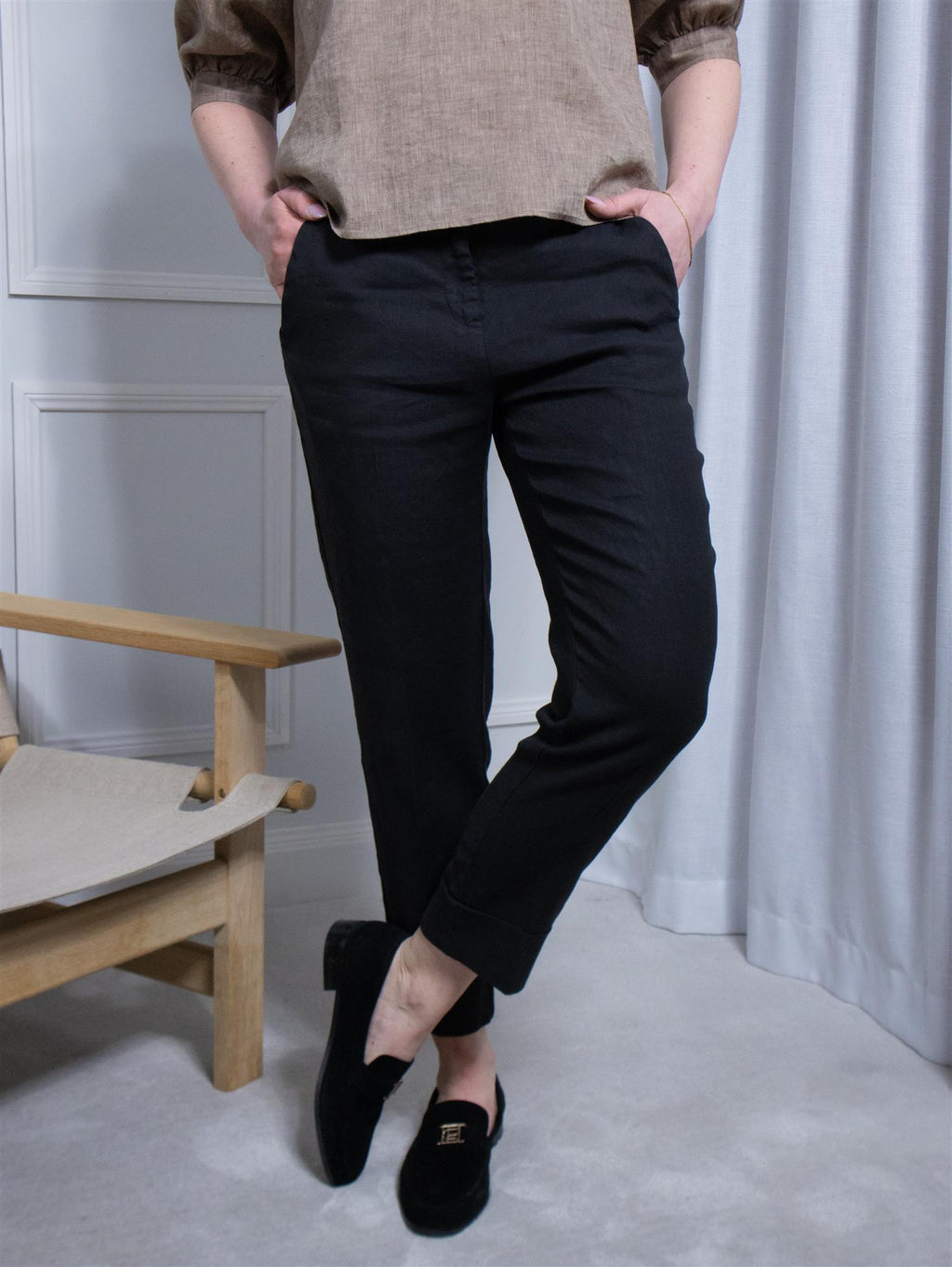 Cambio Krystal Summer Linen Washed Out Black