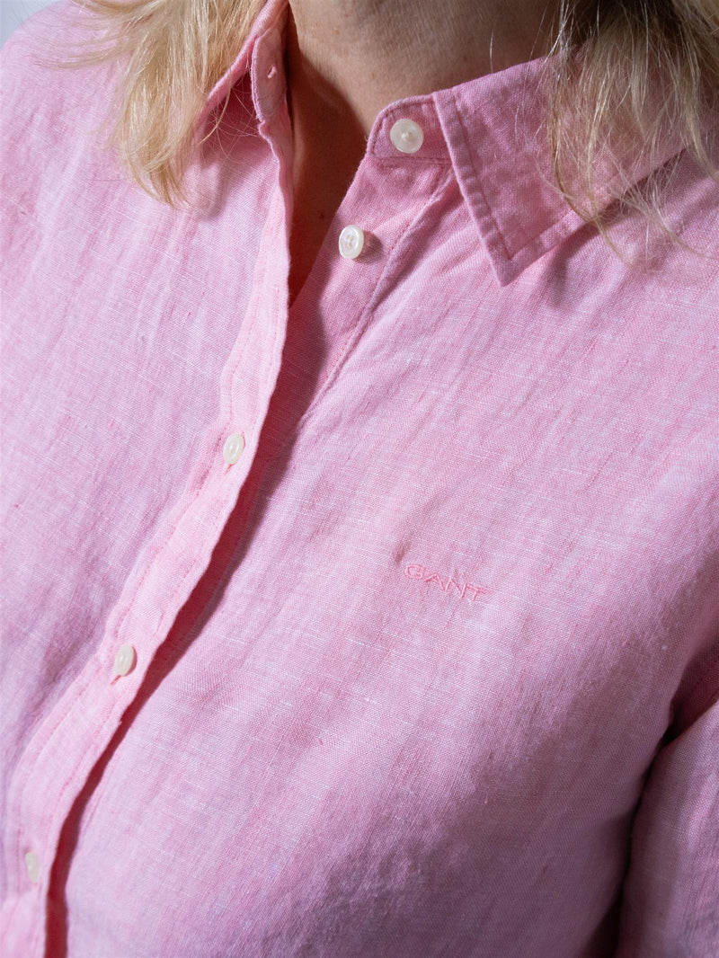 Gant Reg Linen Shirt Geranium Pink