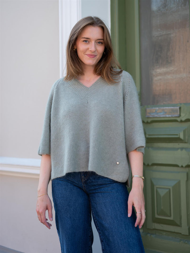 Mos Mosh Taci V-Neck Knit Shadow