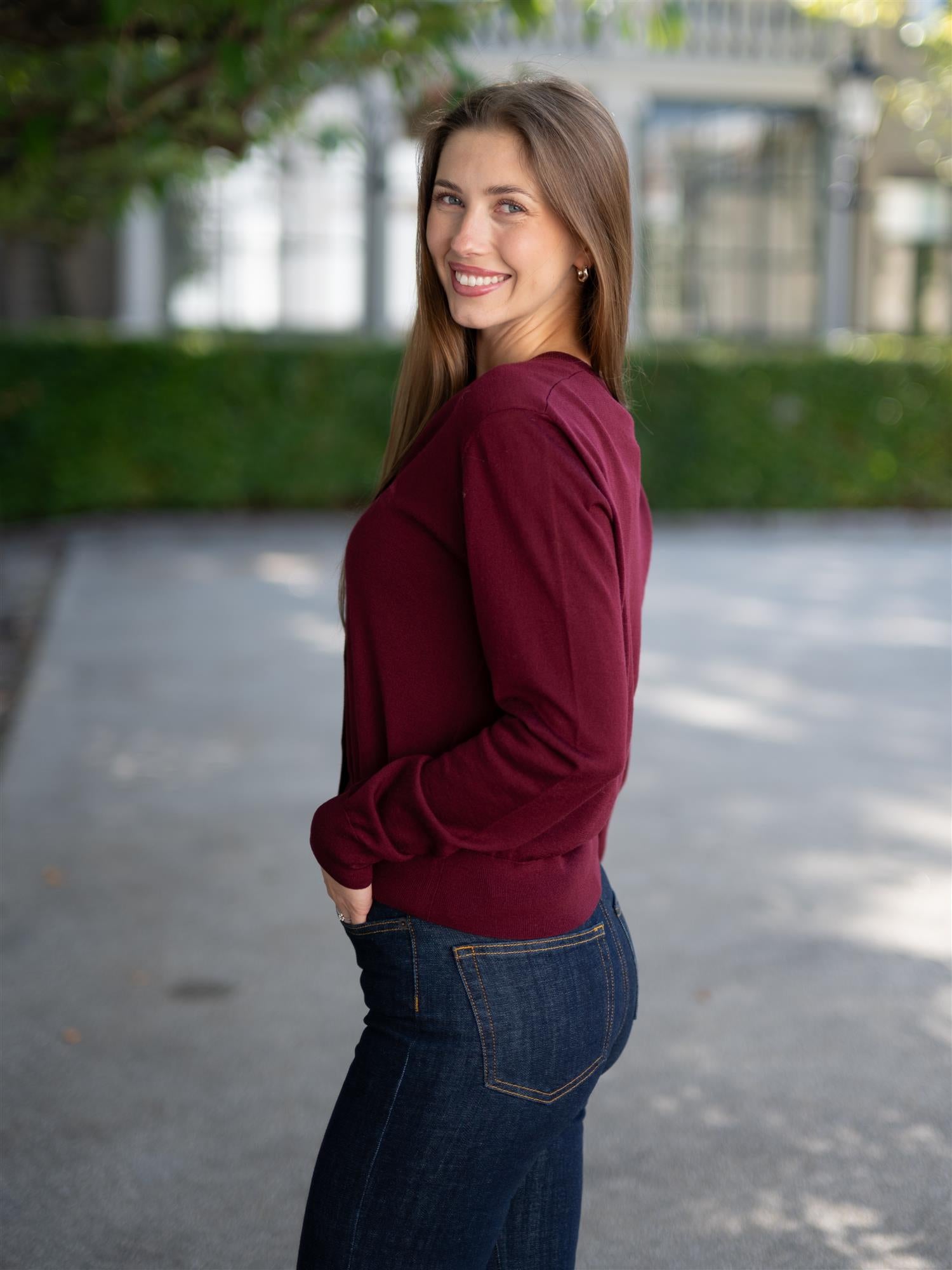 Lilja Merino Cardigan Plum