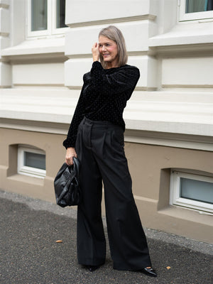 Ella&il Kendra Stud Velour Blouse Black