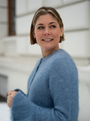 Ella&il Maren Chunky Cardigan Denim Blue