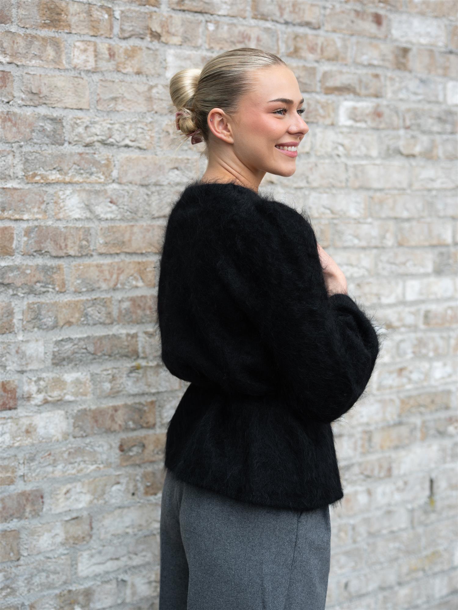 Ella&il Fredrikke Chunky Cardigan Black