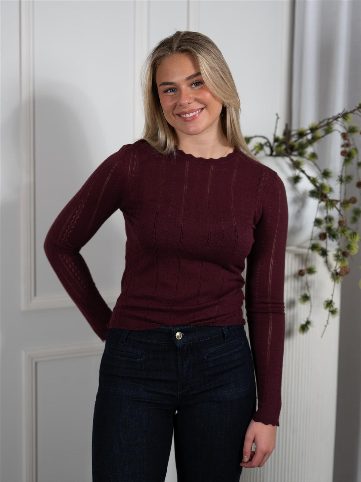 Safir Knit Top Deep Plum