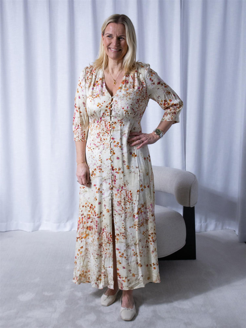 Riccovero Sorrento Dress Cream Orange Sunset