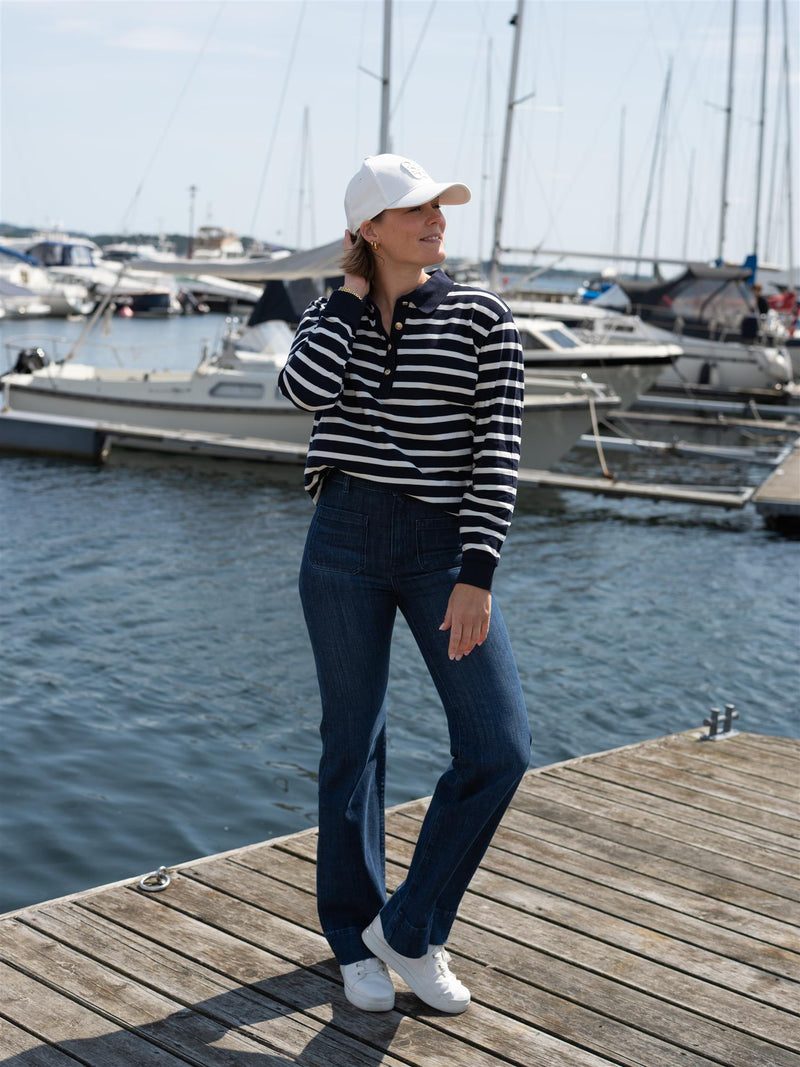 Gant Breton Stripe LS Pique Polo