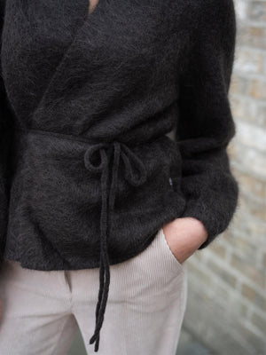 Ella&il Fredrikke Chunky Cardigan Dark Brown